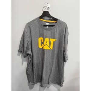 CAT Heavy Equipment Gray T-Shirt‎ Mens XXL Short Sleeve Logo Graphic